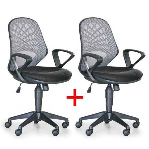 Krzesło biurowe FLER 1+1 Gratis, szary