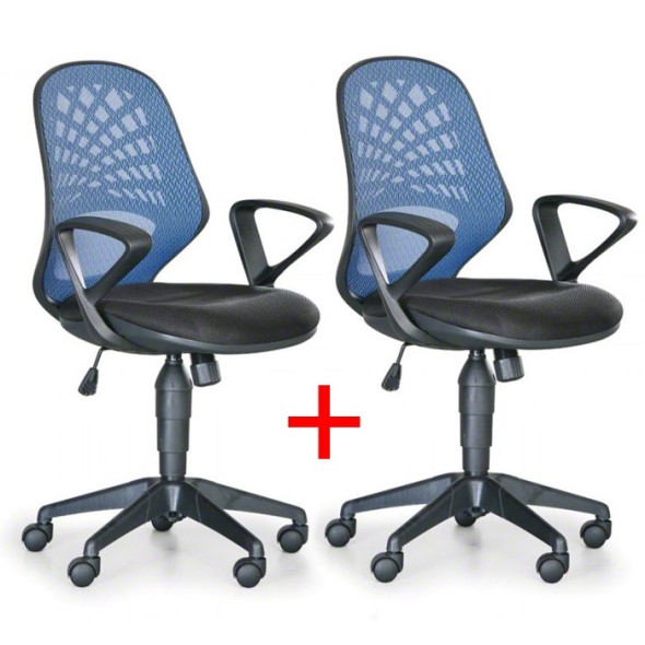 Krzesło biurowe FLER 1+1 Gratis, niebieski