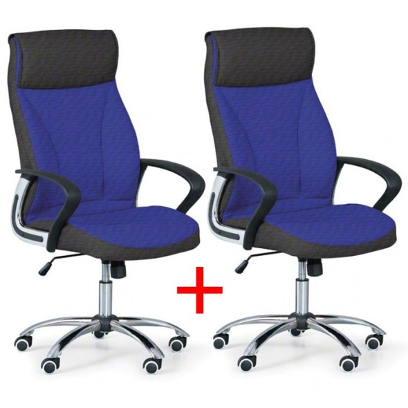 Fotel biurowy DERRY TEX 1+1 Gratis, niebieski