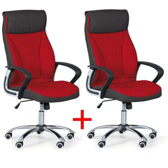 Fotel biurowy DERRY TEX 1+1 Gratis, czerwony