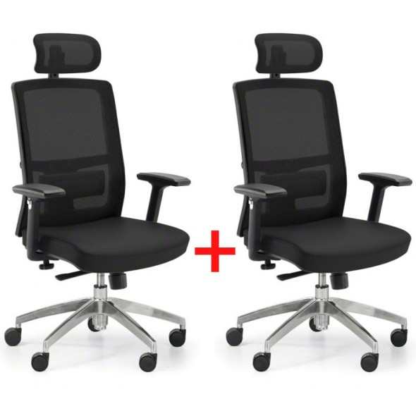 Krzesło biurowe NED MF 1+1 GRATIS, czarne