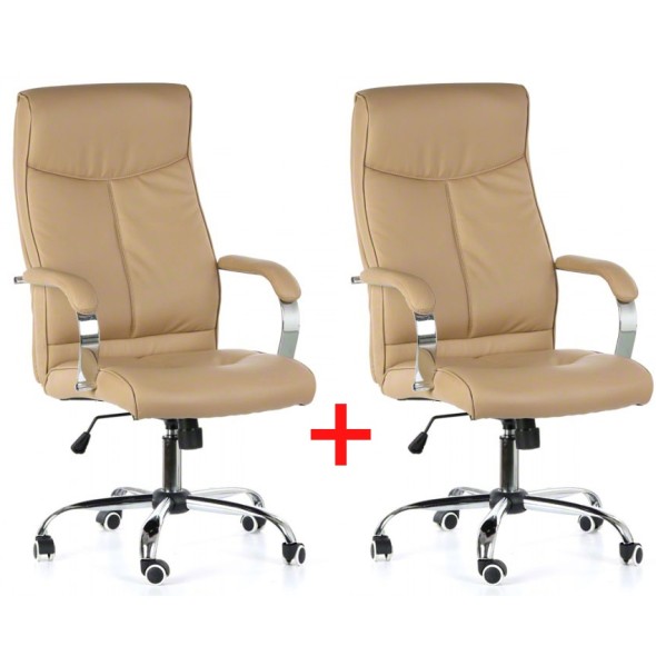 Krzesło biurowe LUGO 1+1 GRATIS, beżowy