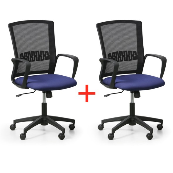 Krzesło biurowe ROY 1+1 Gratis, niebieski