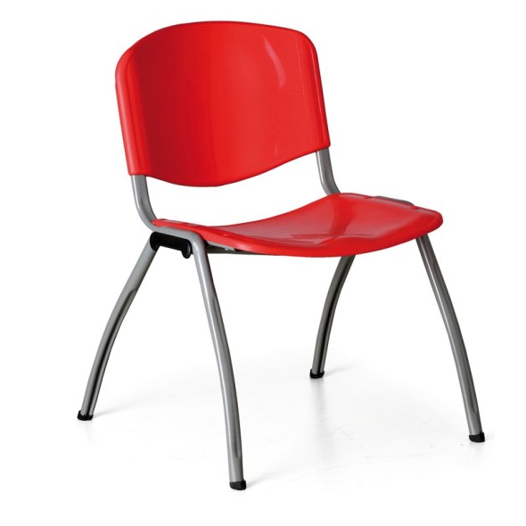 Krzesło kuchenne LIVORNO PLASTIC, czerwone