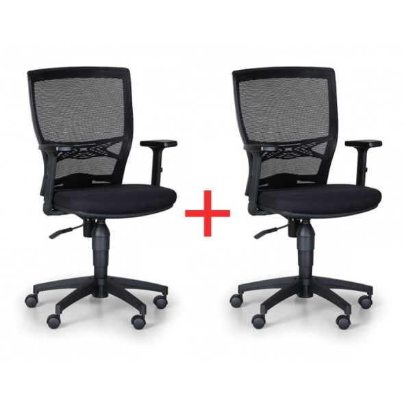 Krzesło biurowe VENLO 1+1 gratis, czarne