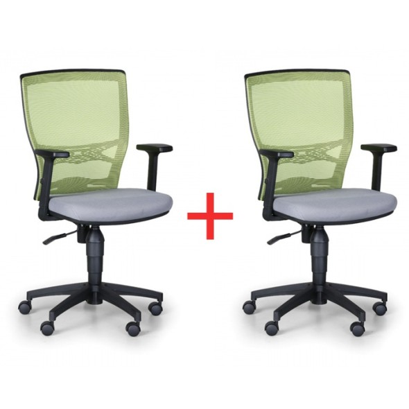 Krzesło biurowe VENLO 1+1 gratis, zielono/ szare