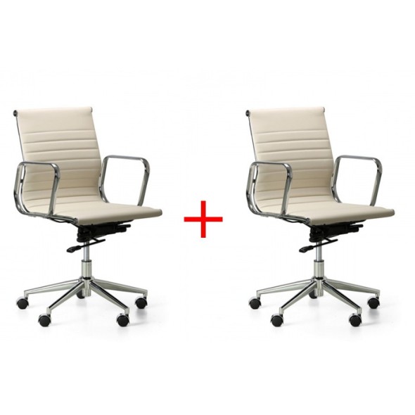 Fotel biurowy Style 1+1 gratis, kremowy