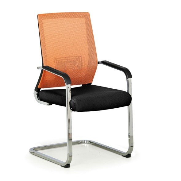 Krzesło konferencyjne ELITE NET, pomarańczowy/czarny