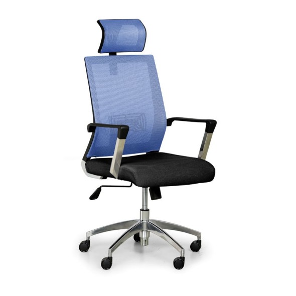 Krzesło biurowe ELITE NET, niebieski/czarny