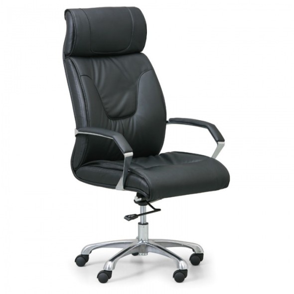 Krzesło biurowe LUX, skóra, czarny
