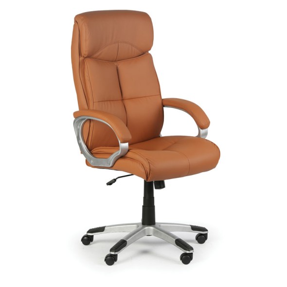 Krzesło biurowe FOSTER, jasnobrązowe