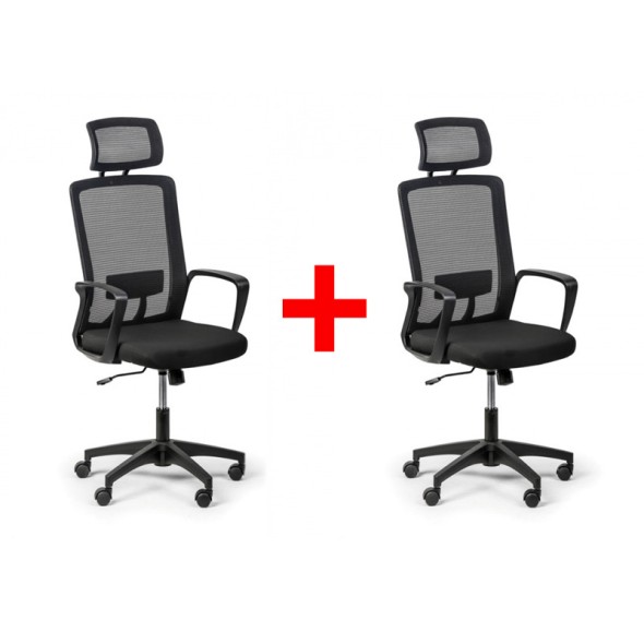 Krzesło biurowe BASE PLUS 1+1 GRATIS, czarny
