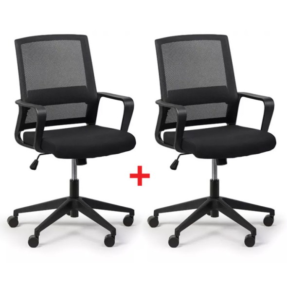 Krzesło biurowe LOW 1 + 1 GRATIS, czarny