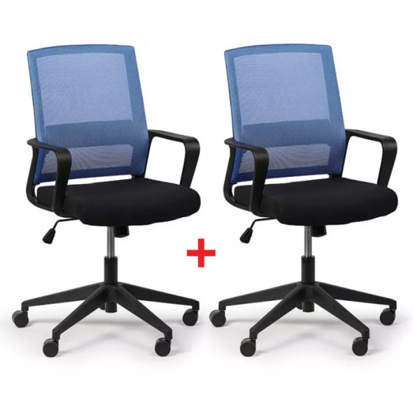 Krzesło biurowe LOW 1 + 1 GRATIS, niebieski