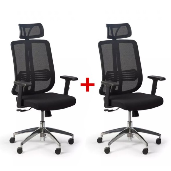Krzesło biurowe Cross 1 + 1 GRATIS, czarny