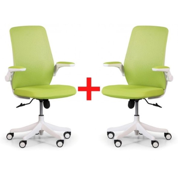 Krzesło biurowe z siatkowanym oparciem BUTTERFLY 1+1 GRATIS, zielone