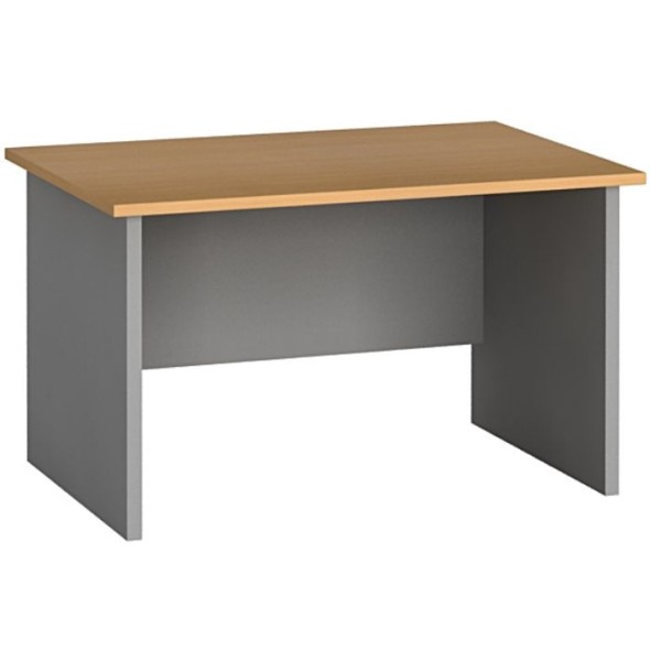 Stół biurowy PRIMO FLEXI, prosty 120x80 cm, szary / buk