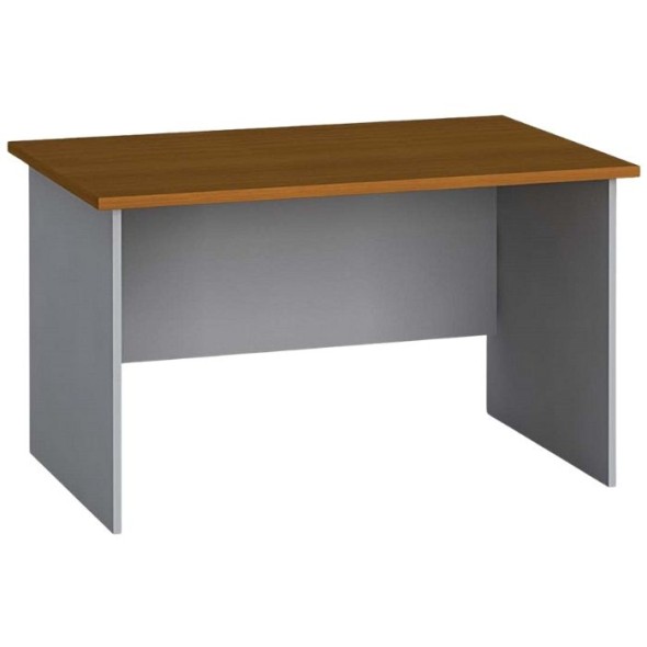 Stół biurowy PRIMO FLEXI, prosty 120x80 cm, szary / czereśnia