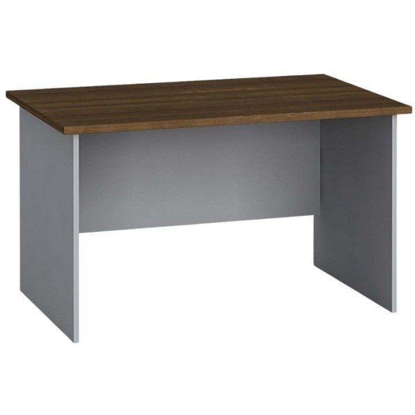 Stół biurowy PRIMO FLEXI, prosty 120x80 cm, szary / orzech
