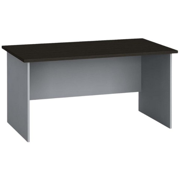 Stół biurowy PRIMO FLEXI, prosty 140x80 cm, szary / wenge