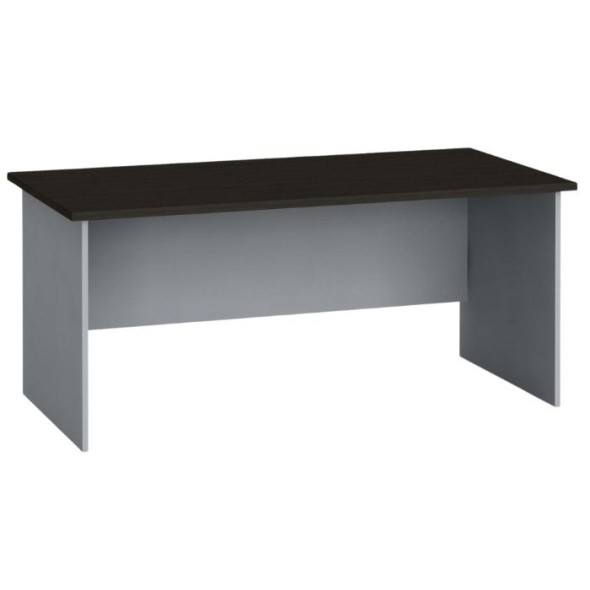 Stół biurowy PRIMO FLEXI, prosty 160 x 80 cm, szary / wenge