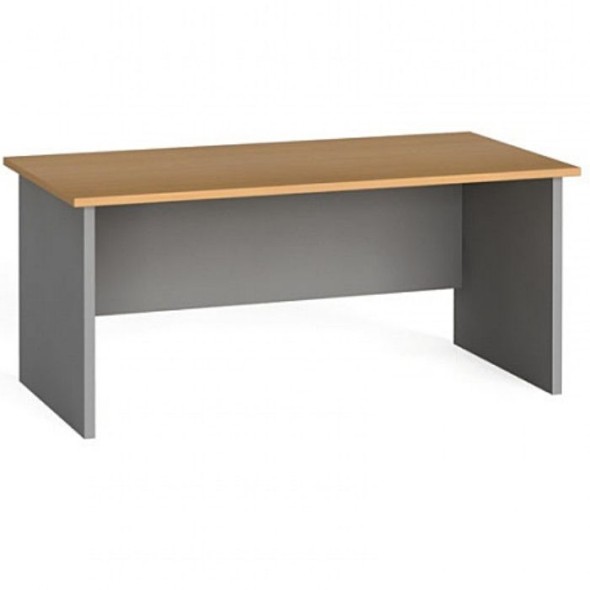 Stół biurowy PRIMO FLEXI, prosty 180x80 cm, szary / buk