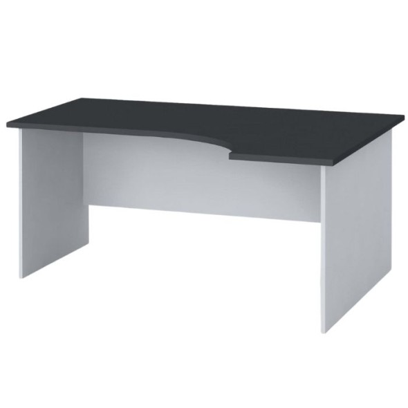 Stół biurowy ergonomiczny PRIMO FLEXI, 160x120 cm, grafitowy, prawy