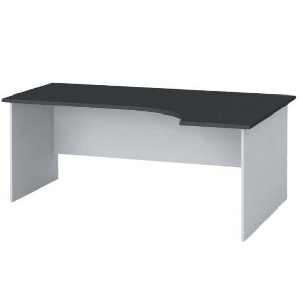 Stół biurowy ergonomiczny PRIMO FLEXI, 180x120 cm, grafitowy, prawy