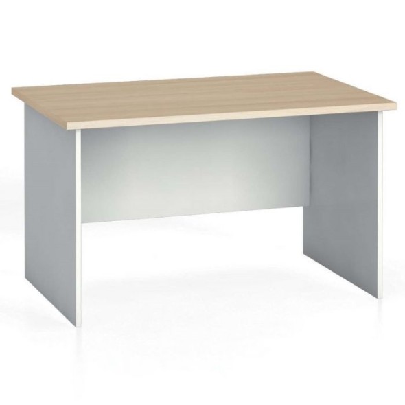 Stół biurowy prosty PRIMO FLEXI, 120 x 80 cm, biały/dąb naturalny