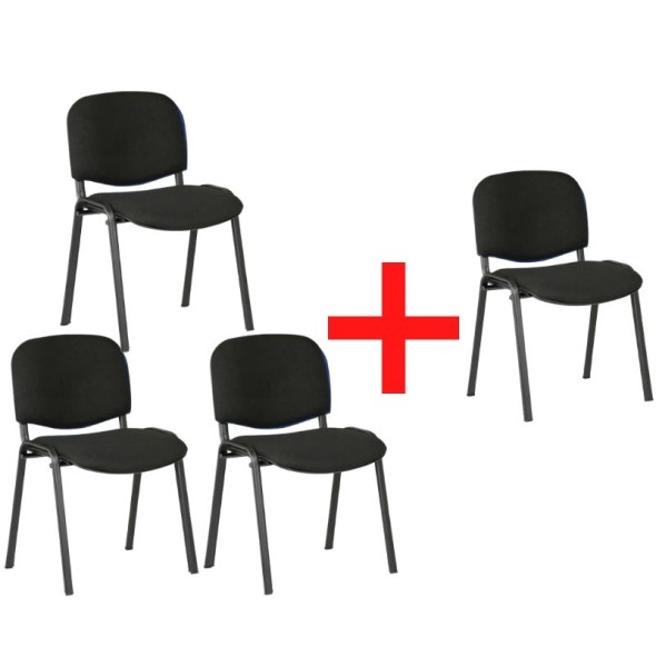 3+1 GRATIS Krzesło konferencyjne VIVA, czarne