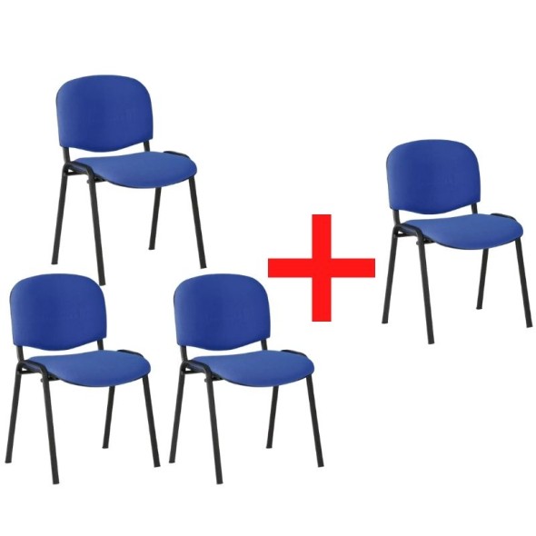 3+1 GRATIS Krzesło konferencyjne VIVA, niebieske