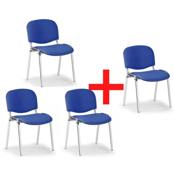 Krzesło konferencyjne VIVA chrom 3+1 GRATIS, niebieske
