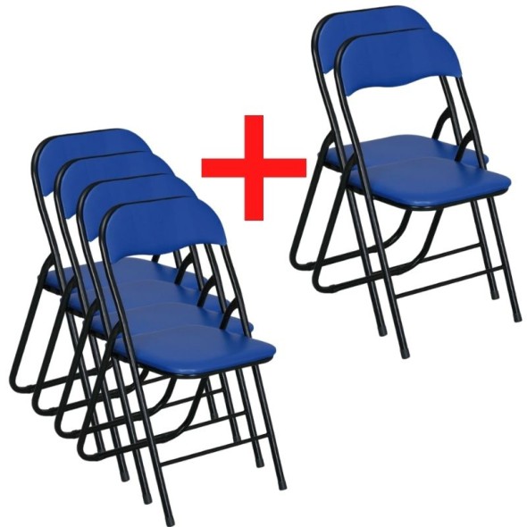 Składane krzesła konferencyjne BRIEFING 4+2 GRATIS, niebieske