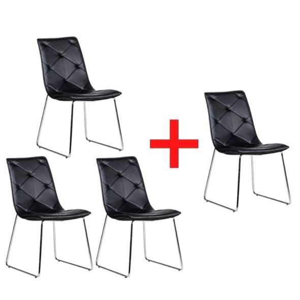 Krzesło konferencyjne ARID, 3+1 GRATIS, czarny