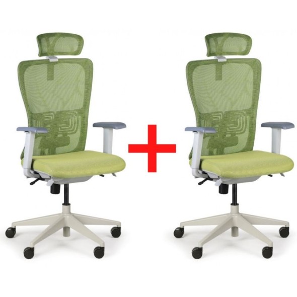 Krzesło biurowe GAM, 1+1 GRATIS, zielony
