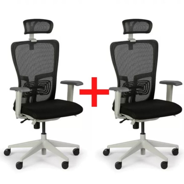 Krzesło biurowe GAM, 1+1 GRATIS, czarne
