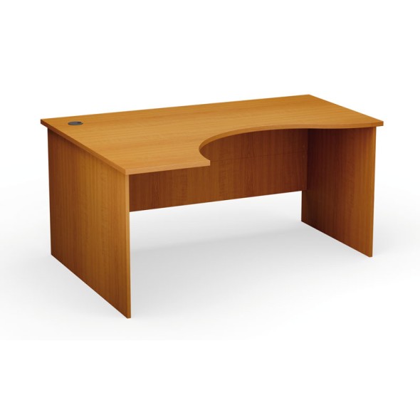 Narożny stół biurowy PRIMO Classic, zaokrąglony 160x120 cm,  lewy, czereśnia