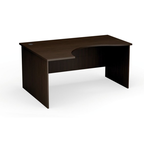 Narożny stół biurowy PRIMO Classic, zaokrąglony 160x120 cm,  lewy, wenge