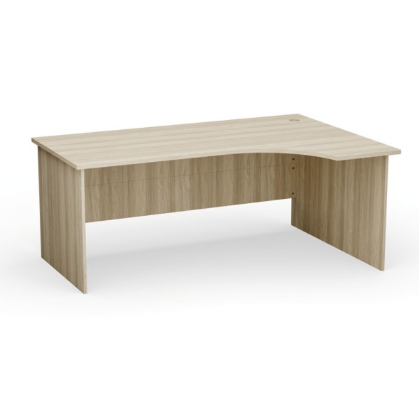 Stół biurowy ergonomiczny PRIMO Classic, 180x120 cm, prawy, dąb naturalny