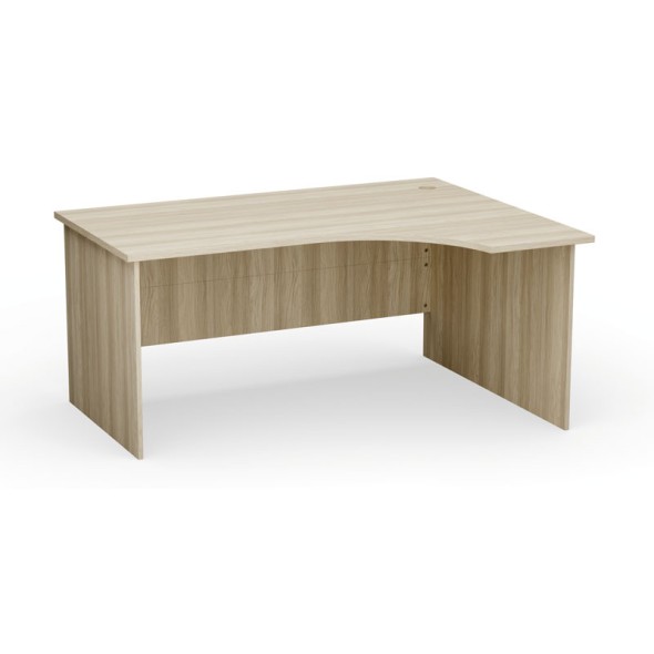 Stół biurowy ergonomiczny PRIMO Classic, 160x120 cm, prawy, dąb naturalny