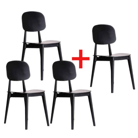 Plastikowe krzesło do jadalni SIMPLY 3+1 GRATIS, czarne