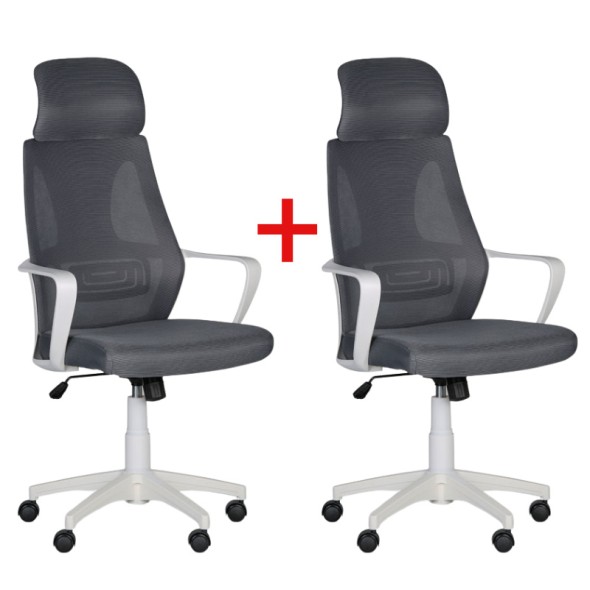 Krzesło biurowe FRESH 1+1 GRATIS, szare