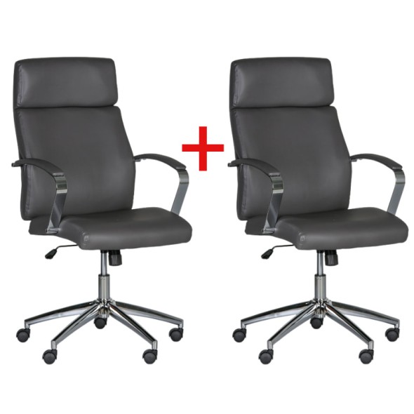Krzesło biurowe HOLT 1+1 GRATIS, szare