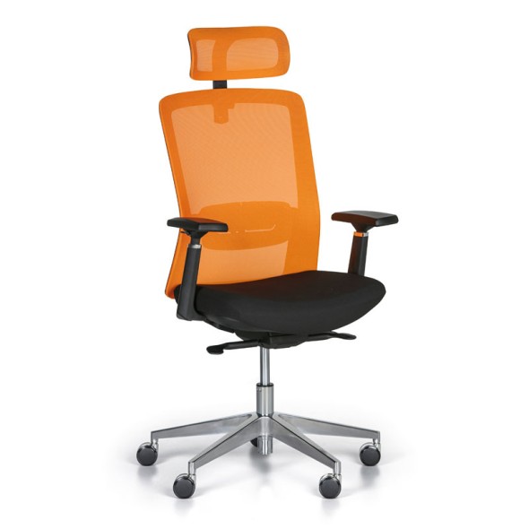 Krzesło biurowe BACK, pomarańczowe/czarne