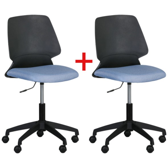 Krzesło biurowe CROOK 1+1 GRATIS, niebieske
