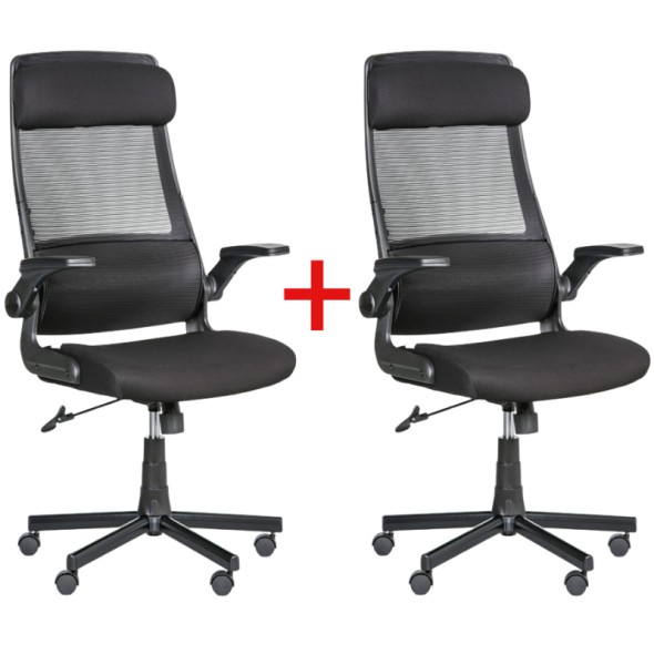 Krzesło biurowe Eiger 1+1 Gratis, czarny