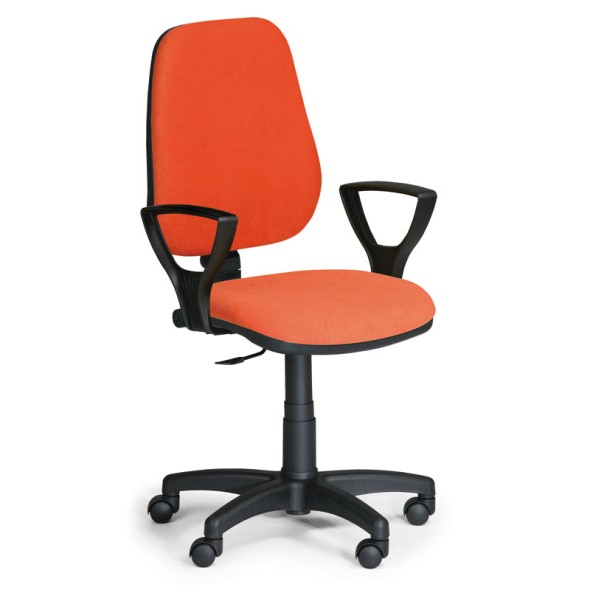 Krzesło biurowe COMFORT PK z podłokietnikami - pomaranczowe
