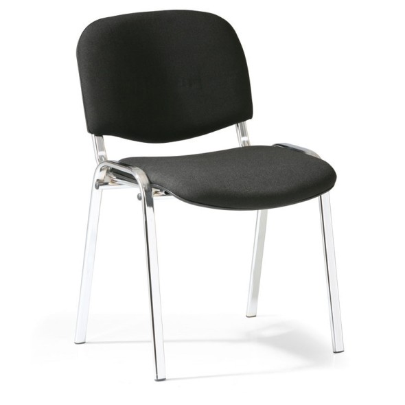 Krzesło konferencyjne VIVA - chromowane nogi, czarne