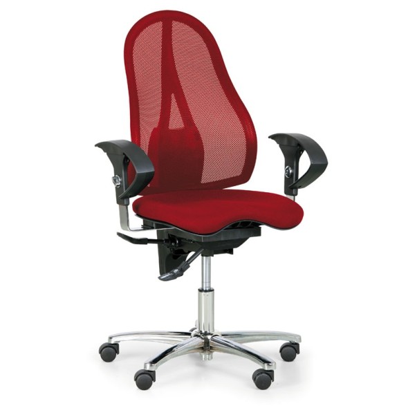 Krzesło biurowe EXETER NET, czerwone