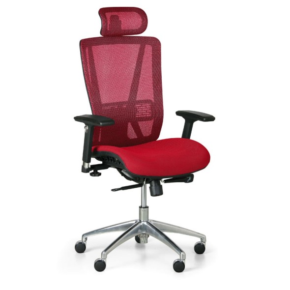 Krzesło biurowe LESTER MF, czarwony
